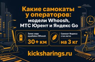 Какие самокаты у операторов: модели Whoosh, МТС Юрент и Яндекс Go