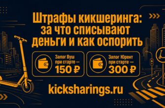 Штрафы кикшеринга: за что списывают деньги и как оспорить